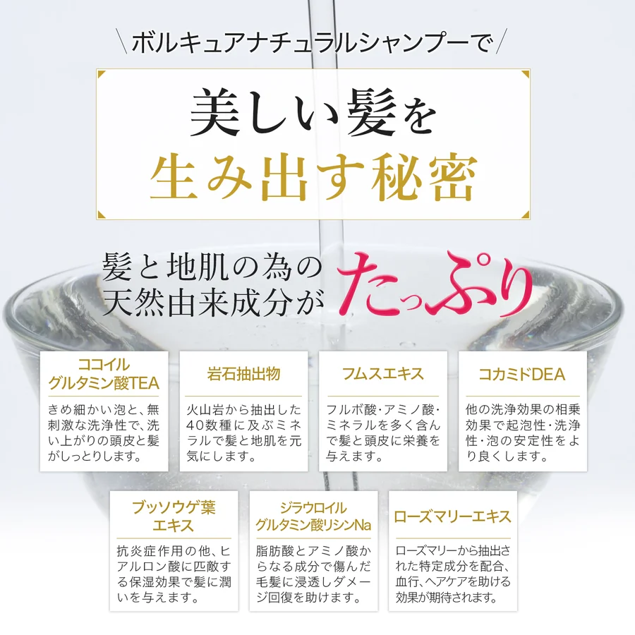 ボルキュア ナチュラルシャンプー（無香料）（6枚目）